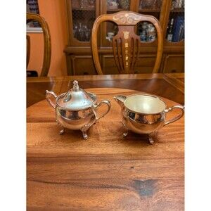 Leonard Silverplate Covered Sugar And Creamer Set
